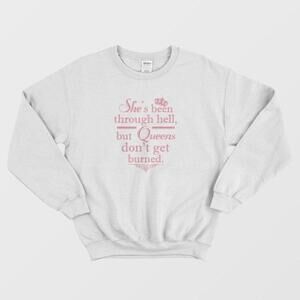 Shes Been Through Hell Funny Bold Statement Retro Graphic Cozy Sweatshirt